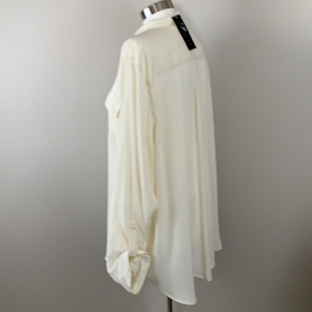 NEW Investments Ivory Boyfriend Shirt Vintage - Picture 4 of 13